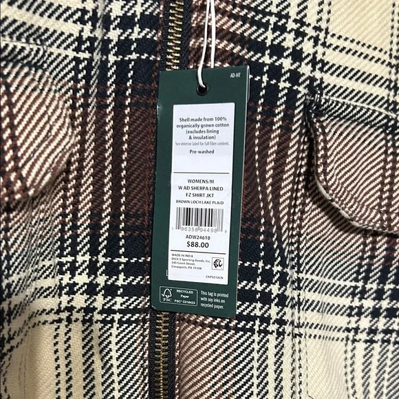 Alpine Design Plaid Jacket in Brown and Cream - Picture 4 of 6